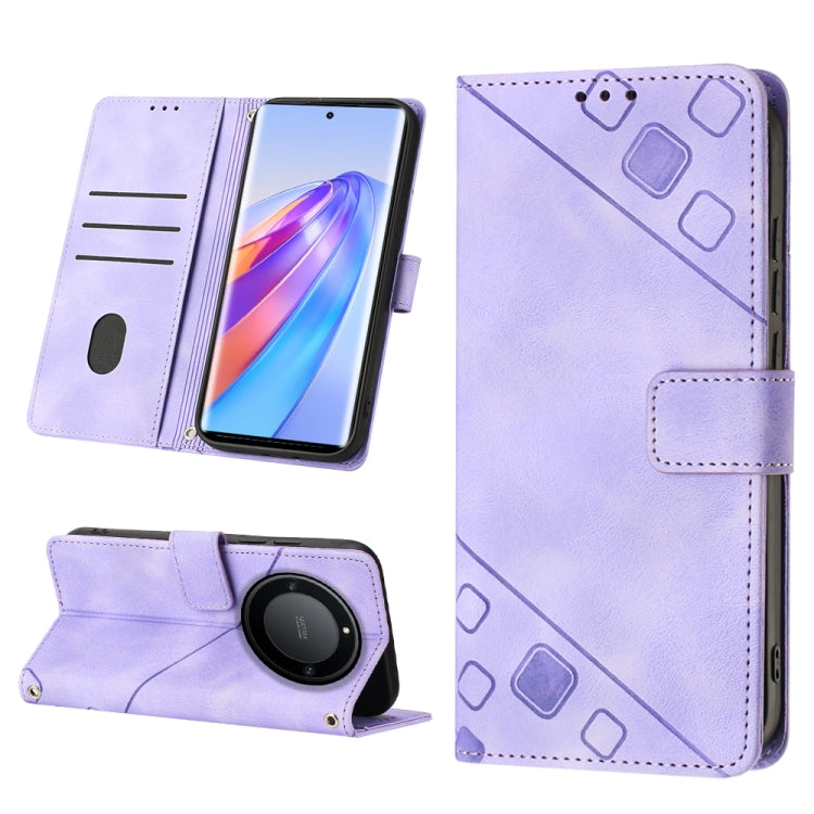 Skin-feel Embossed Leather Phone Case, For Honor X9a 5G/Magic5 Lite, For Honor 8A/Y6 2019/Y6 Pro 2019, For Honor 9X Global/Huawei P Smart Z/Y9 Prime 2019/Enjoy 10 Plus, For Honor X6 / X8 5G