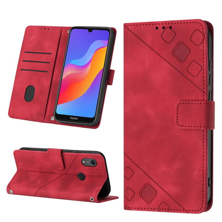 Skin-feel Embossed Leather Phone Case, For Honor X9a 5G/Magic5 Lite, For Honor 8A/Y6 2019/Y6 Pro 2019, For Honor 9X Global/Huawei P Smart Z/Y9 Prime 2019/Enjoy 10 Plus, For Honor X6 / X8 5G
