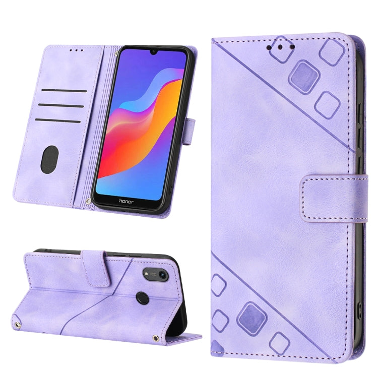 Skin-feel Embossed Leather Phone Case, For Honor X9a 5G/Magic5 Lite, For Honor 8A/Y6 2019/Y6 Pro 2019, For Honor 9X Global/Huawei P Smart Z/Y9 Prime 2019/Enjoy 10 Plus, For Honor X6 / X8 5G