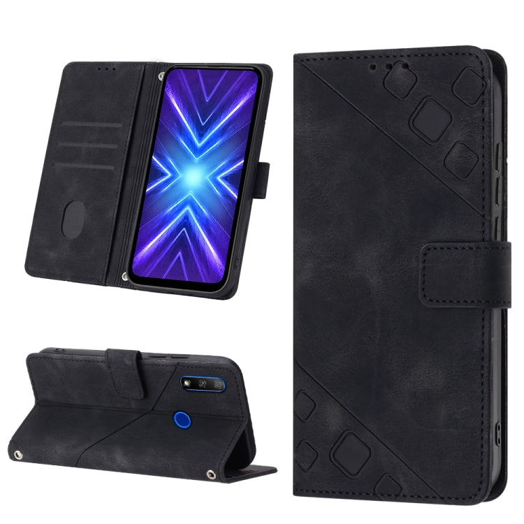 Skin-feel Embossed Leather Phone Case, For Honor X9a 5G/Magic5 Lite, For Honor 8A/Y6 2019/Y6 Pro 2019, For Honor 9X Global/Huawei P Smart Z/Y9 Prime 2019/Enjoy 10 Plus, For Honor X6 / X8 5G