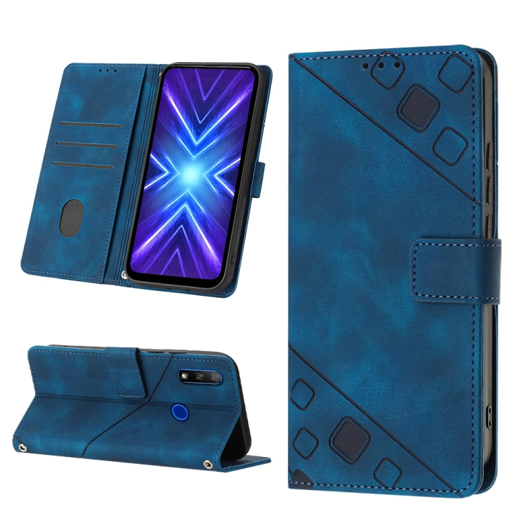 Skin-feel Embossed Leather Phone Case, For Honor X9a 5G/Magic5 Lite, For Honor 8A/Y6 2019/Y6 Pro 2019, For Honor 9X Global/Huawei P Smart Z/Y9 Prime 2019/Enjoy 10 Plus, For Honor X6 / X8 5G