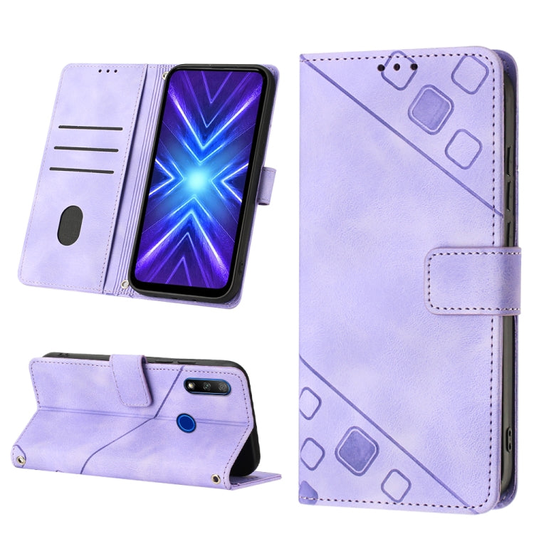 Skin-feel Embossed Leather Phone Case, For Honor X9a 5G/Magic5 Lite, For Honor 8A/Y6 2019/Y6 Pro 2019, For Honor 9X Global/Huawei P Smart Z/Y9 Prime 2019/Enjoy 10 Plus, For Honor X6 / X8 5G