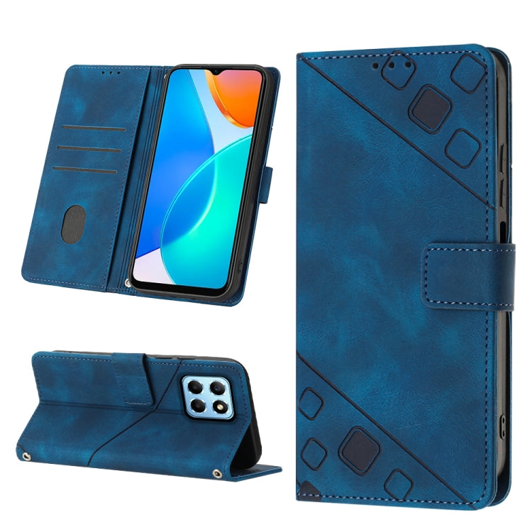 Skin-feel Embossed Leather Phone Case, For Honor X9a 5G/Magic5 Lite, For Honor 8A/Y6 2019/Y6 Pro 2019, For Honor 9X Global/Huawei P Smart Z/Y9 Prime 2019/Enjoy 10 Plus, For Honor X6 / X8 5G