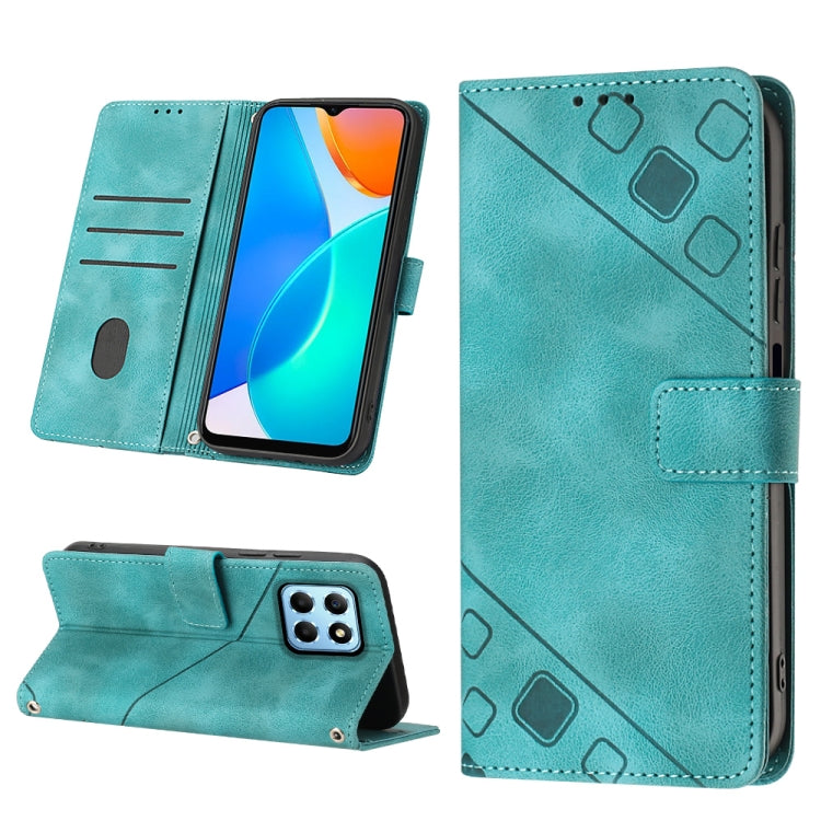 Skin-feel Embossed Leather Phone Case, For Honor X9a 5G/Magic5 Lite, For Honor 8A/Y6 2019/Y6 Pro 2019, For Honor 9X Global/Huawei P Smart Z/Y9 Prime 2019/Enjoy 10 Plus, For Honor X6 / X8 5G