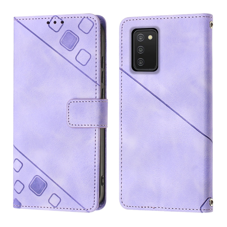 Skin-feel Embossed Leather Phone Case, For Samsung Galaxy A02s 164mm, For Samsung Galaxy A02s 166mm, For Samsung Galaxy A03 166mm EU Version, For Samsung Galaxy A03 164mm Global, For Samsung Galaxy A23 JP Version, For Samsung Galaxy A24 4G             ...