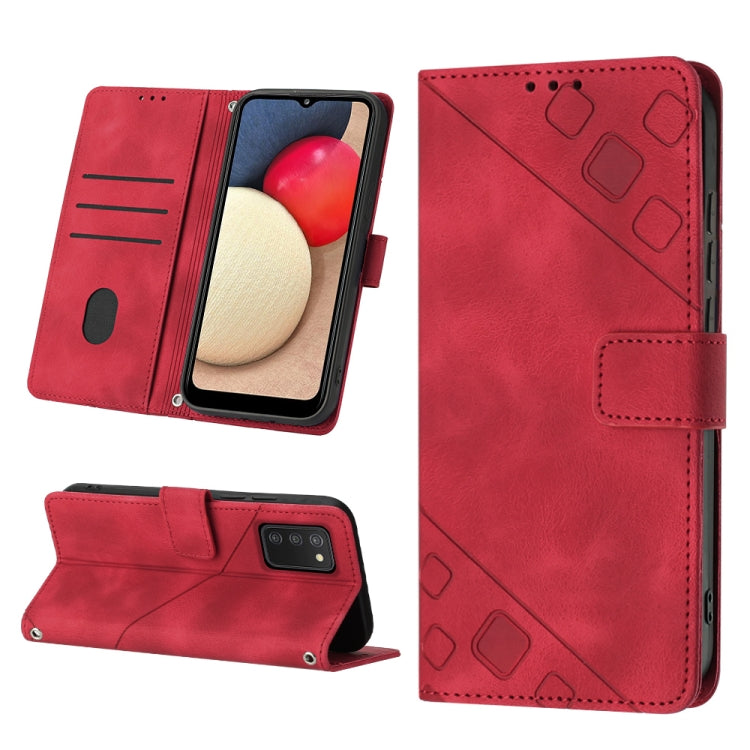 Skin-feel Embossed Leather Phone Case, For Samsung Galaxy A02s 164mm, For Samsung Galaxy A02s 166mm, For Samsung Galaxy A03 166mm EU Version, For Samsung Galaxy A03 164mm Global, For Samsung Galaxy A23 JP Version, For Samsung Galaxy A24 4G             ...
