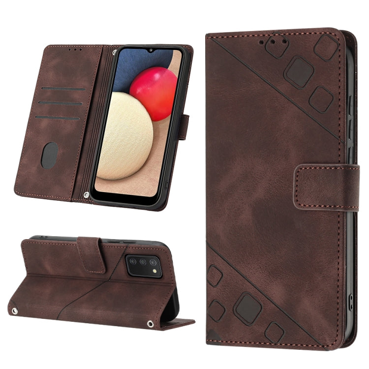 Skin-feel Embossed Leather Phone Case, For Samsung Galaxy A02s 164mm, For Samsung Galaxy A02s 166mm, For Samsung Galaxy A03 166mm EU Version, For Samsung Galaxy A03 164mm Global, For Samsung Galaxy A23 JP Version, For Samsung Galaxy A24 4G             ...