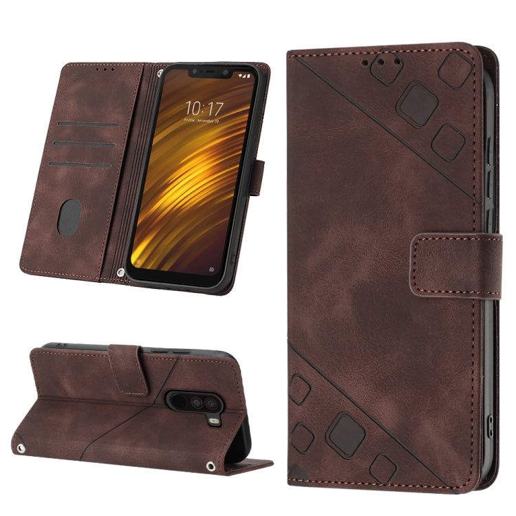 Skin-feel Embossed Leather Phone Case, For Xiaomi Pocophone F1, For Xiaomi Redmi Note 12 Pro 5G Global / Redmi Note 12 Pro 5G China