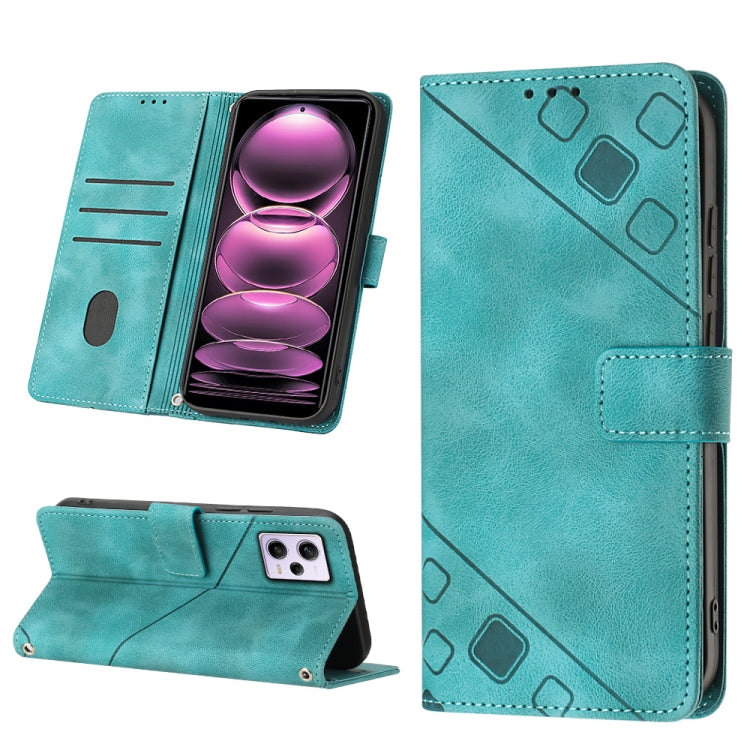 Skin-feel Embossed Leather Phone Case, For Xiaomi Pocophone F1, For Xiaomi Redmi Note 12 Pro 5G Global / Redmi Note 12 Pro 5G China