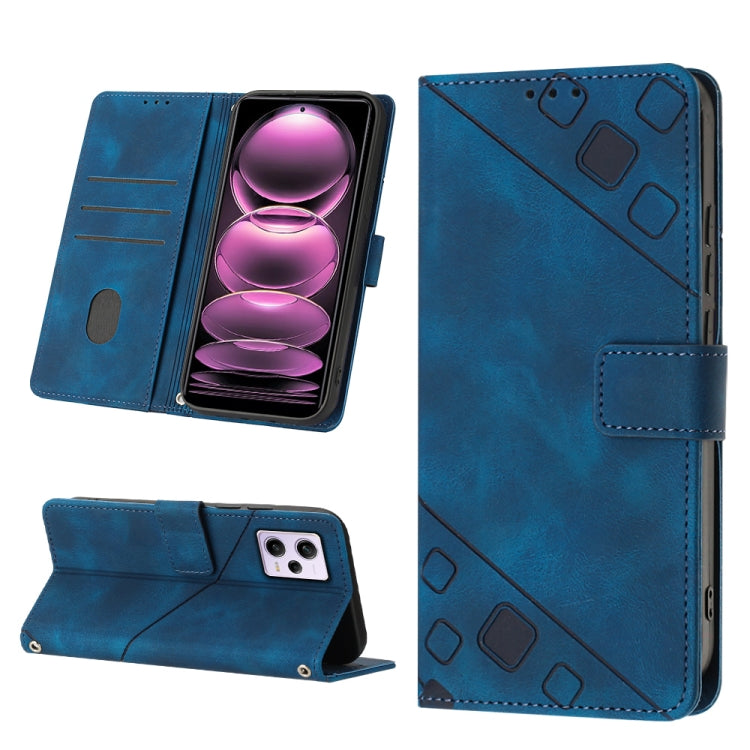 Skin-feel Embossed Leather Phone Case, For Xiaomi Pocophone F1, For Xiaomi Redmi Note 12 Pro 5G Global / Redmi Note 12 Pro 5G China