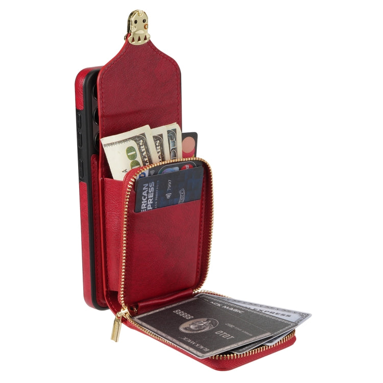 Zipper Hardware Card Wallet Phone Case, For Samsung Galaxy S21 Ultra 5G, For Samsung Galaxy S20, For Samsung Galaxy S20+, For Samsung Galaxy S20 FE, For Samsung Galaxy A51, For Samsung Galaxy Note20 Ultra, For Samsung Galaxy A54 5G                     ...
