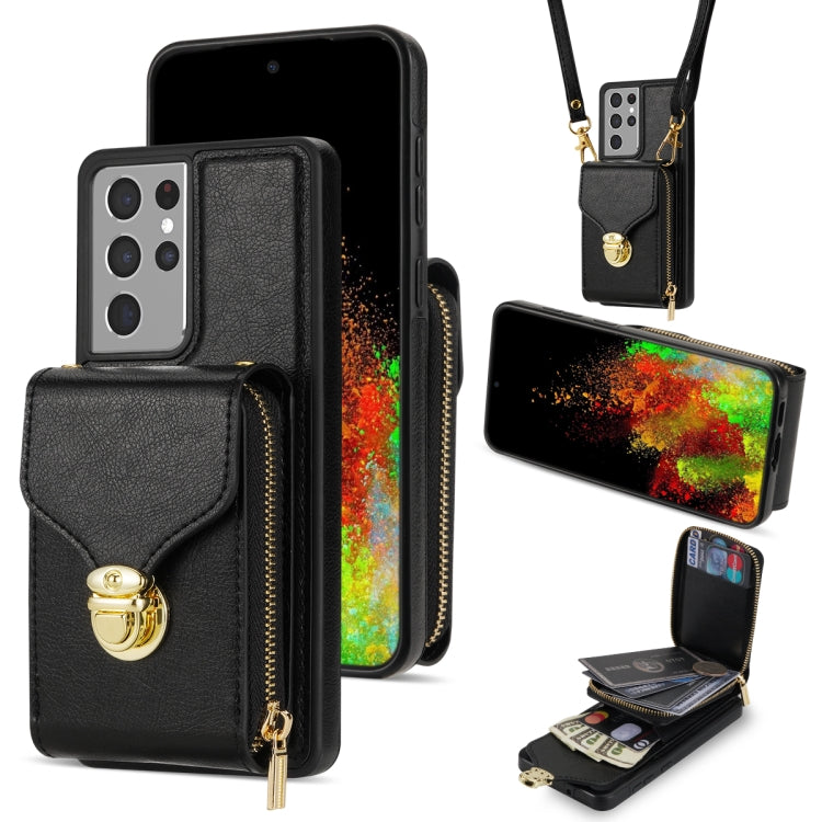 Zipper Hardware Card Wallet Phone Case, For Samsung Galaxy S21 Ultra 5G, For Samsung Galaxy S20, For Samsung Galaxy S20+, For Samsung Galaxy S20 FE, For Samsung Galaxy A51, For Samsung Galaxy Note20 Ultra, For Samsung Galaxy A54 5G                     ...