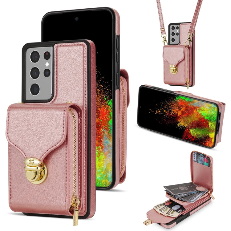 Zipper Hardware Card Wallet Phone Case, For Samsung Galaxy S21 Ultra 5G, For Samsung Galaxy S20, For Samsung Galaxy S20+, For Samsung Galaxy S20 FE, For Samsung Galaxy A51, For Samsung Galaxy Note20 Ultra, For Samsung Galaxy A54 5G                     ...