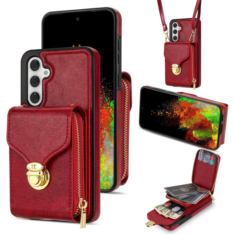 Zipper Hardware Card Wallet Phone Case, For Samsung Galaxy S21 Ultra 5G, For Samsung Galaxy S20, For Samsung Galaxy S20+, For Samsung Galaxy S20 FE, For Samsung Galaxy A51, For Samsung Galaxy Note20 Ultra, For Samsung Galaxy A54 5G                     ...