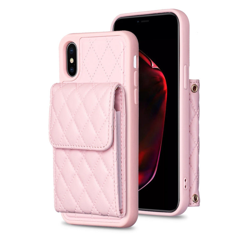 Vertical Wallet Rhombic Leather Phone Case, For iPhone 11, For iPhone 11 Pro, For iPhone 11 Pro Max, For iPhone X / XS, For iPhone XR, For iPhone XS Max, For iPhone SE 2022 / SE 2020 / 7 / 8, For iPhone 7 Plus / 8 Plus