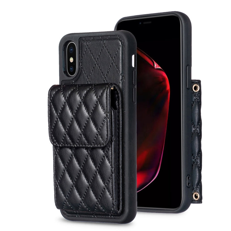 Vertical Wallet Rhombic Leather Phone Case, For iPhone 11, For iPhone 11 Pro, For iPhone 11 Pro Max, For iPhone X / XS, For iPhone XR, For iPhone XS Max, For iPhone SE 2022 / SE 2020 / 7 / 8, For iPhone 7 Plus / 8 Plus