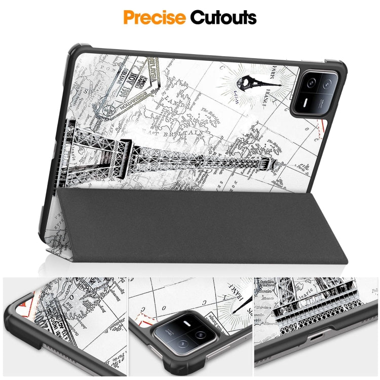 Custer Painted 3-Fold Stand Leather Smart Tablet Case, For Xiaomi Pad 6 / 6 Pro
