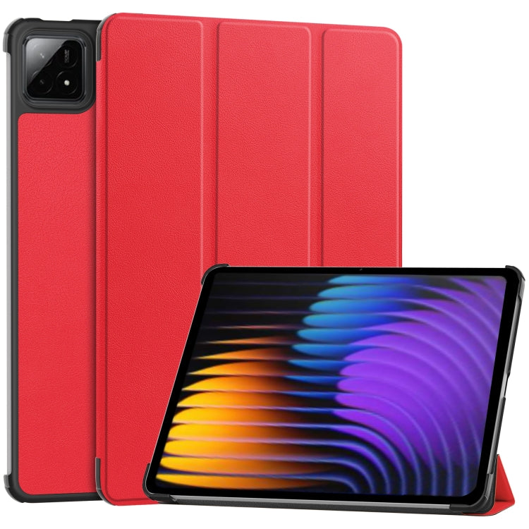Custer Texture 3-Fold Holder Leather Smart Tablet Case, For Xiaomi Redmi Pad 2 SE 9.7 2026, For Xiaomi Redmi Pad 2, For Xiaomi Pad 7 / 7 Pro, For Xiaomi Redmi Pad SE 8.7, For Xiaomi Pad 6 / 6 Pro