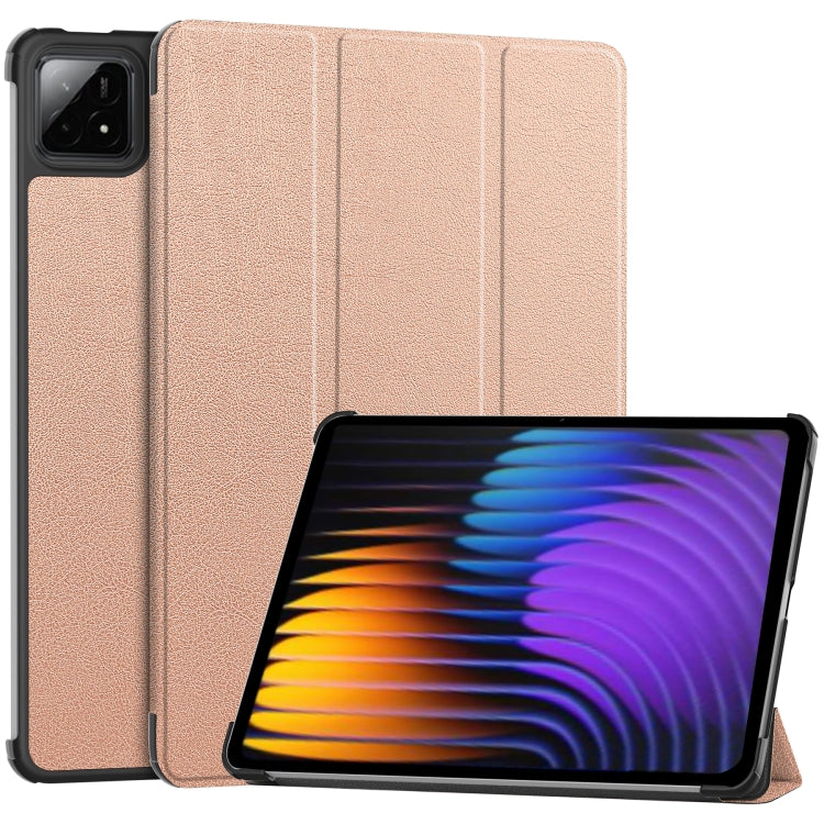 Custer Texture 3-Fold Holder Leather Smart Tablet Case, For Xiaomi Redmi Pad 2 SE 9.7 2026, For Xiaomi Redmi Pad 2, For Xiaomi Pad 7 / 7 Pro, For Xiaomi Redmi Pad SE 8.7, For Xiaomi Pad 6 / 6 Pro