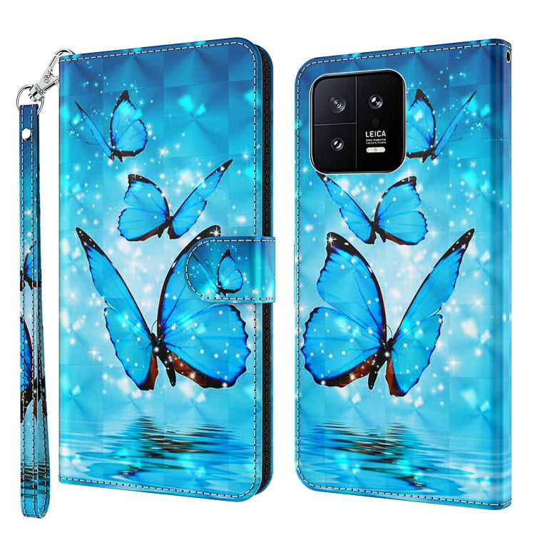 3D Painting Pattern Flip Leather Phone Case, For Xiaomi 13, For Xiaomi 13 Pro, For Xiaomi Redmi Note 12 4G Global, For Xiaomi Redmi Note 12 5G Global / Poco X5 5G