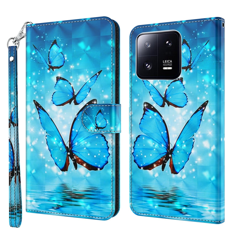 3D Painting Pattern Flip Leather Phone Case, For Xiaomi 13, For Xiaomi 13 Pro, For Xiaomi Redmi Note 12 4G Global, For Xiaomi Redmi Note 12 5G Global / Poco X5 5G