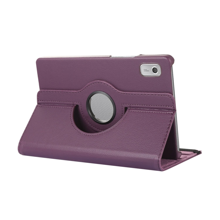 360 Degree Rotation Litchi Texture Tablet Leather Case with Holder, For Lenovo Tab M9
