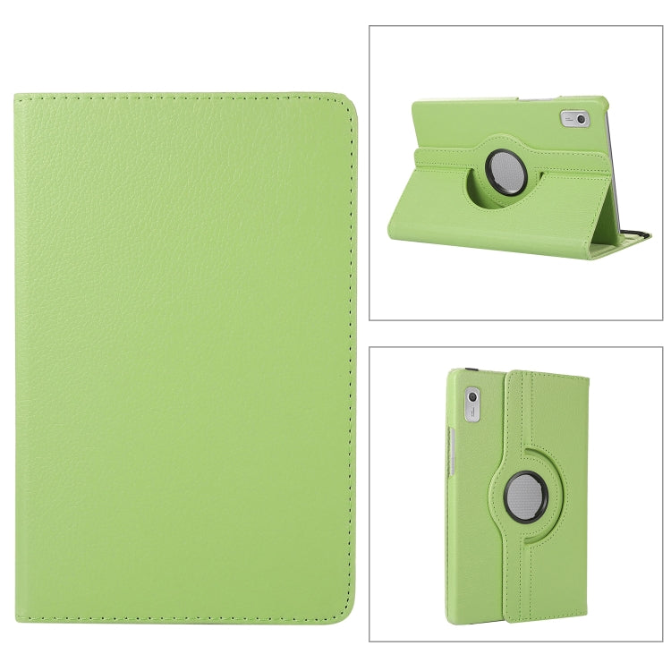 360 Degree Rotation Litchi Texture Tablet Leather Case with Holder, For Lenovo Tab M9