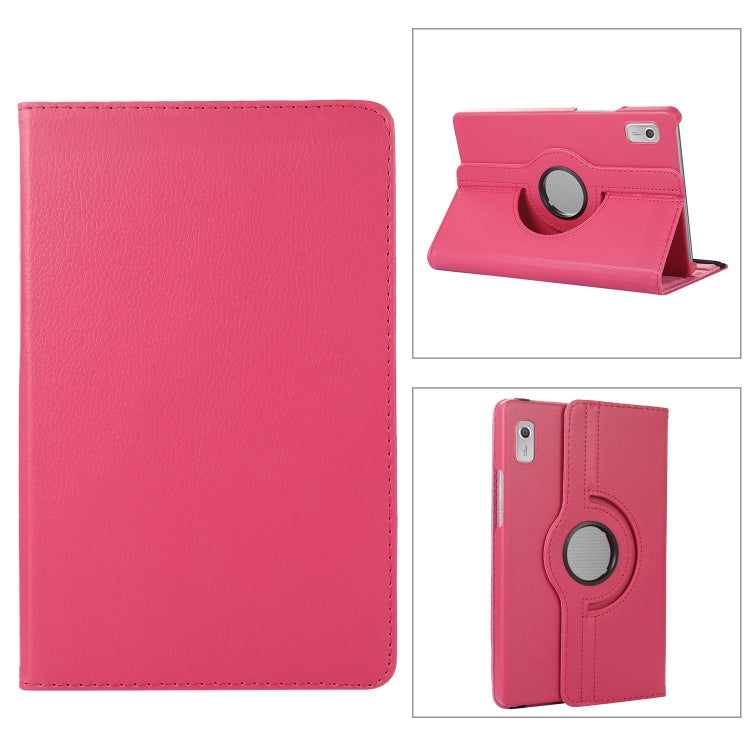 360 Degree Rotation Litchi Texture Tablet Leather Case with Holder, For Lenovo Tab M9