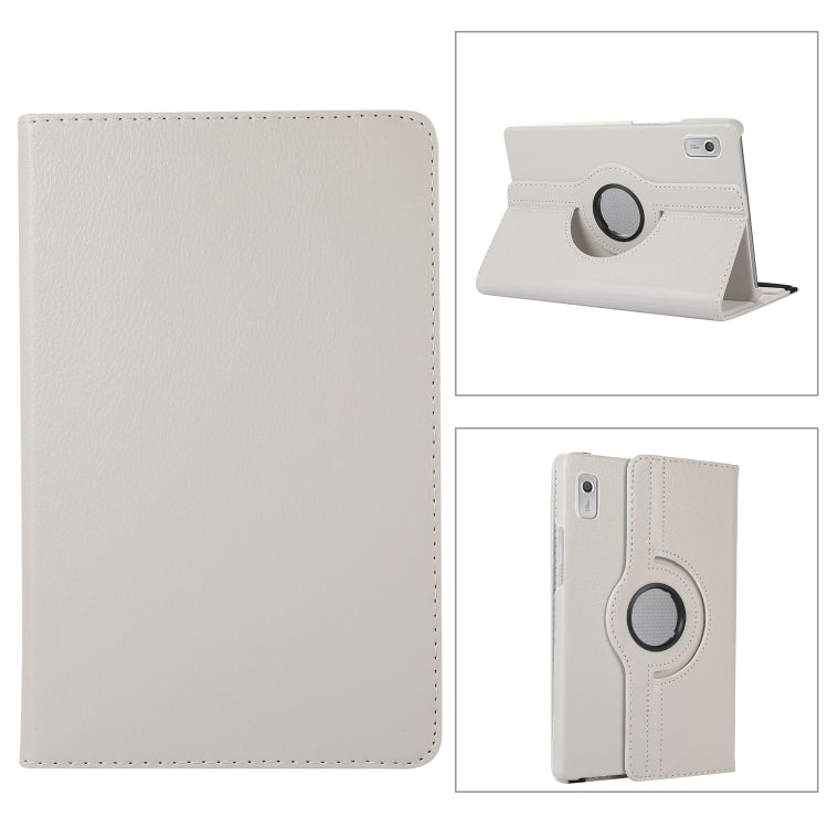 360 Degree Rotation Litchi Texture Tablet Leather Case with Holder, For Lenovo Tab M9