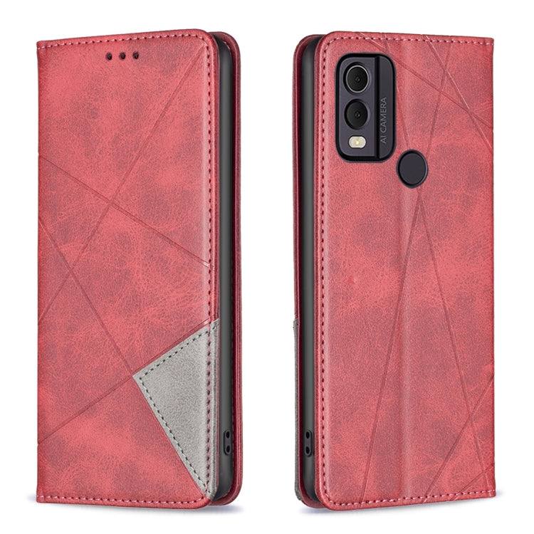 Rhombus Texture Magnetic Leather Phone Case, For Nokia C12, For Nokia C22, For Nokia C32, For Realme C33, For Motorola Edge 40 Pro 5G / Moto X40 /X40 Pro