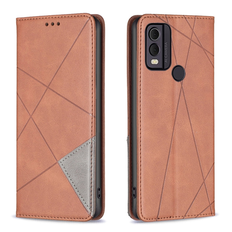 Rhombus Texture Magnetic Leather Phone Case, For Nokia C12, For Nokia C22, For Nokia C32, For Realme C33, For Motorola Edge 40 Pro 5G / Moto X40 /X40 Pro