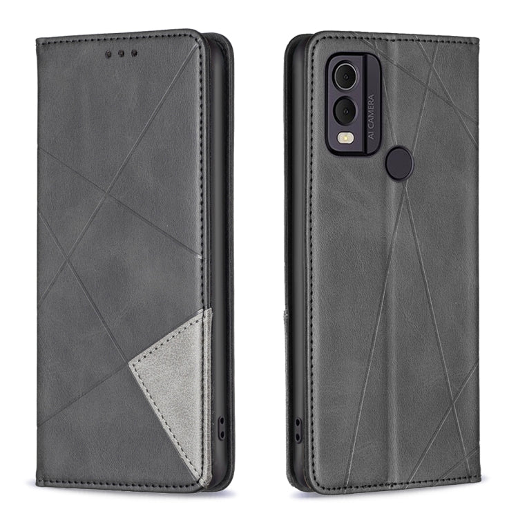 Rhombus Texture Magnetic Leather Phone Case, For Nokia C12, For Nokia C22, For Nokia C32, For Realme C33, For Motorola Edge 40 Pro 5G / Moto X40 /X40 Pro