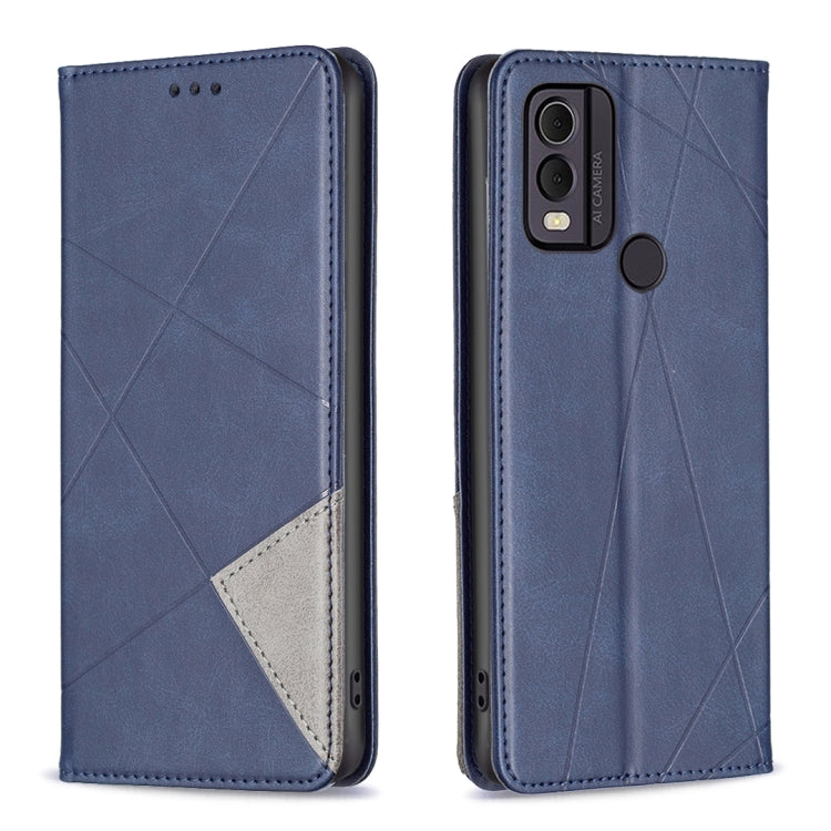 Rhombus Texture Magnetic Leather Phone Case, For Nokia C12, For Nokia C22, For Nokia C32, For Realme C33, For Motorola Edge 40 Pro 5G / Moto X40 /X40 Pro