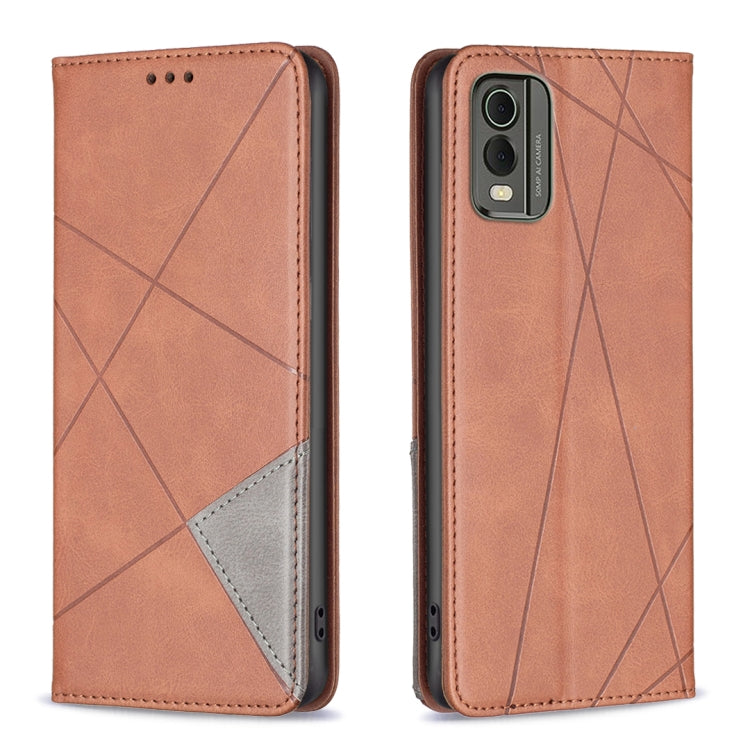 Rhombus Texture Magnetic Leather Phone Case, For Nokia C12, For Nokia C22, For Nokia C32, For Realme C33, For Motorola Edge 40 Pro 5G / Moto X40 /X40 Pro