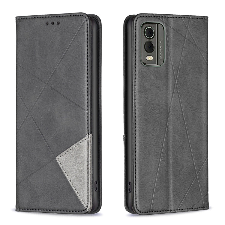 Rhombus Texture Magnetic Leather Phone Case, For Nokia C12, For Nokia C22, For Nokia C32, For Realme C33, For Motorola Edge 40 Pro 5G / Moto X40 /X40 Pro