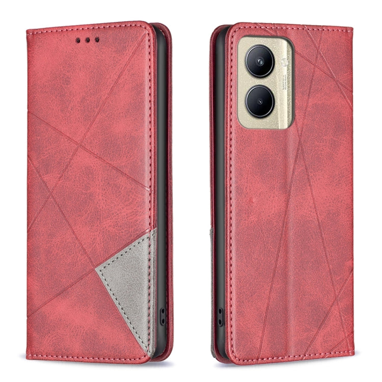 Rhombus Texture Magnetic Leather Phone Case, For Nokia C12, For Nokia C22, For Nokia C32, For Realme C33, For Motorola Edge 40 Pro 5G / Moto X40 /X40 Pro