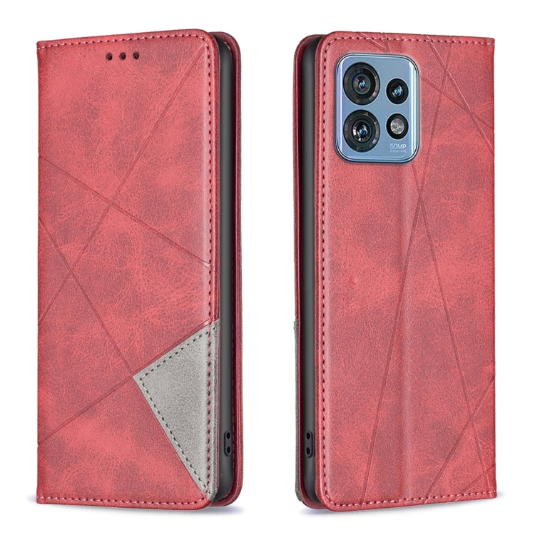 Rhombus Texture Magnetic Leather Phone Case, For Nokia C12, For Nokia C22, For Nokia C32, For Realme C33, For Motorola Edge 40 Pro 5G / Moto X40 /X40 Pro