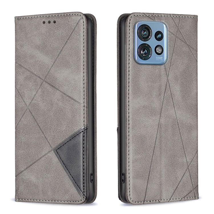 Rhombus Texture Magnetic Leather Phone Case, For Nokia C12, For Nokia C22, For Nokia C32, For Realme C33, For Motorola Edge 40 Pro 5G / Moto X40 /X40 Pro