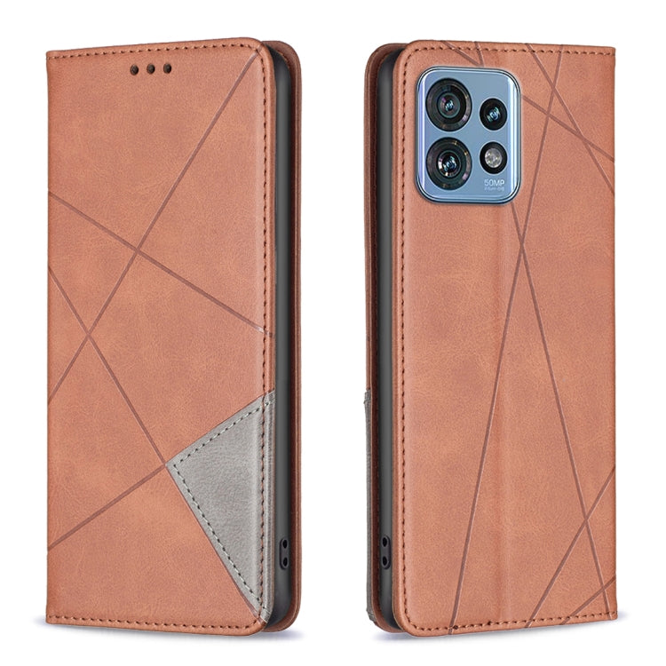 Rhombus Texture Magnetic Leather Phone Case, For Nokia C12, For Nokia C22, For Nokia C32, For Realme C33, For Motorola Edge 40 Pro 5G / Moto X40 /X40 Pro