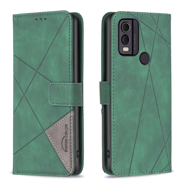 Magnetic Buckle Rhombus Texture Leather Phone Case, For Nokia C12, For Nokia C22, For Nokia C32, For Realme C33, For Motorola Edge 40 Pro 5G / Moto X40