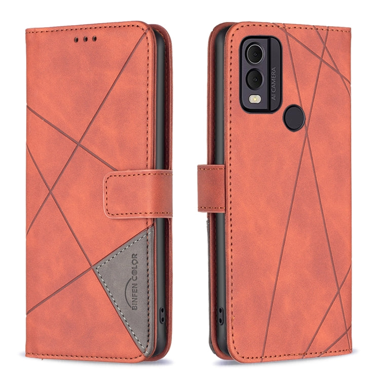 Magnetic Buckle Rhombus Texture Leather Phone Case, For Nokia C12, For Nokia C22, For Nokia C32, For Realme C33, For Motorola Edge 40 Pro 5G / Moto X40