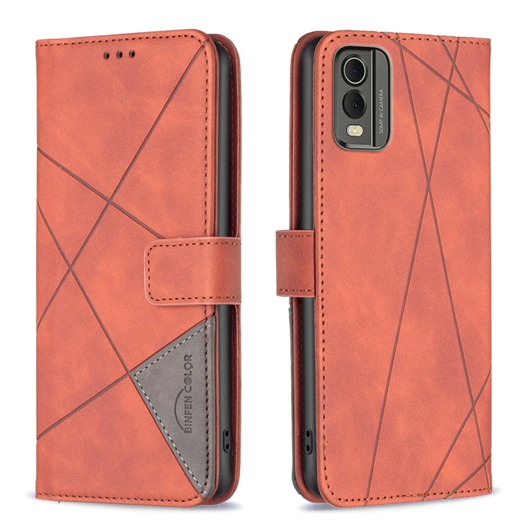 Magnetic Buckle Rhombus Texture Leather Phone Case, For Nokia C12, For Nokia C22, For Nokia C32, For Realme C33, For Motorola Edge 40 Pro 5G / Moto X40