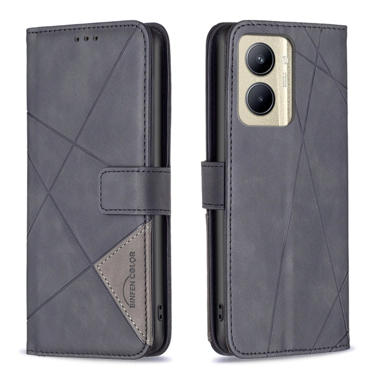 Magnetic Buckle Rhombus Texture Leather Phone Case, For Nokia C12, For Nokia C22, For Nokia C32, For Realme C33, For Motorola Edge 40 Pro 5G / Moto X40