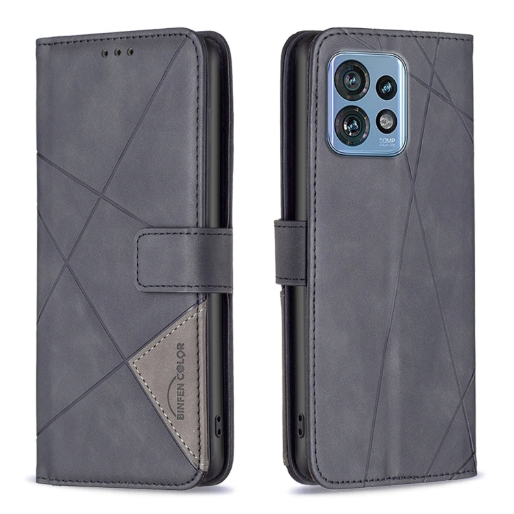 Magnetic Buckle Rhombus Texture Leather Phone Case, For Nokia C12, For Nokia C22, For Nokia C32, For Realme C33, For Motorola Edge 40 Pro 5G / Moto X40