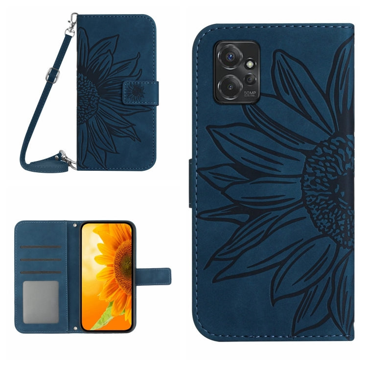 HT04 Skin Feel Sun Flower Embossed Flip Leather Phone Case with Lanyard, For Motorola Moto G Power 2023, For Motorola Moto G Stylus 5G 2023, For Sony Xperia 1 V, For Sony Xperia 10 V