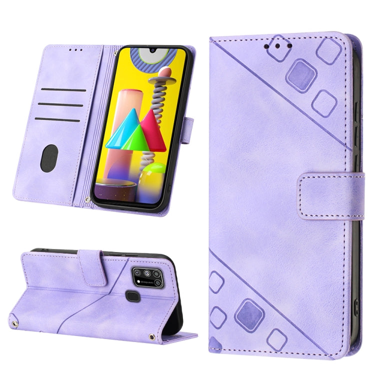 Skin-feel Embossed Leather Phone Case, For Samsung Galaxy M31 / F41 / M21s, For Samsung Galaxy M31s, For Samsung Galaxy M33 5G Global, For Samsung Galaxy M51, For Samsung Galaxy M52 5G, For Samsung Galaxy M53 5G, For Samsung Galaxy S20                 ...
