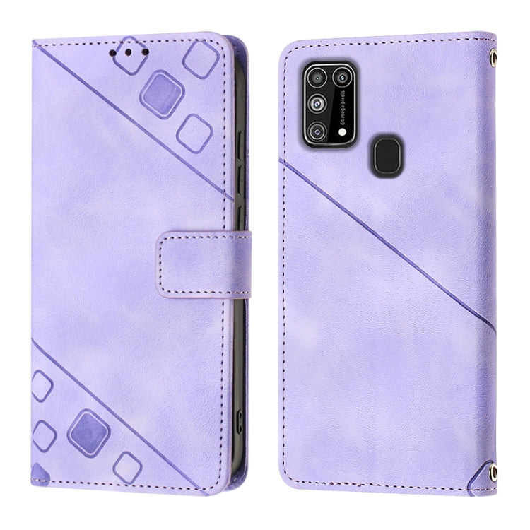 Skin-feel Embossed Leather Phone Case, For Samsung Galaxy M31 / F41 / M21s, For Samsung Galaxy M31s, For Samsung Galaxy M33 5G Global, For Samsung Galaxy M51, For Samsung Galaxy M52 5G, For Samsung Galaxy M53 5G, For Samsung Galaxy S20                 ...