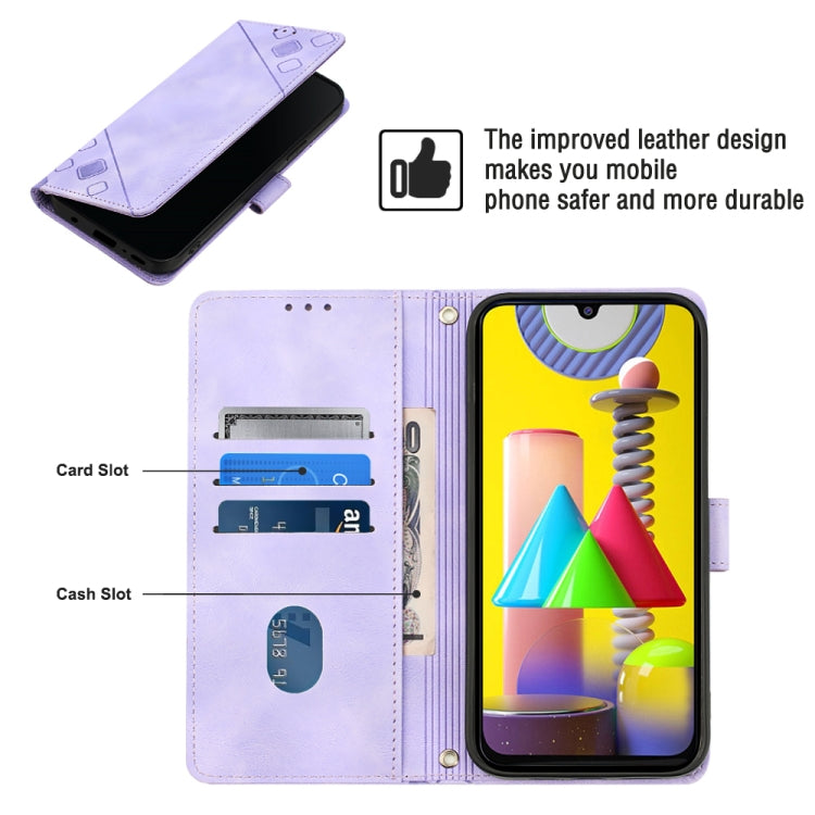 Skin-feel Embossed Leather Phone Case, For Samsung Galaxy M31 / F41 / M21s, For Samsung Galaxy M31s, For Samsung Galaxy M33 5G Global, For Samsung Galaxy M51, For Samsung Galaxy M52 5G, For Samsung Galaxy M53 5G, For Samsung Galaxy S20                 ...