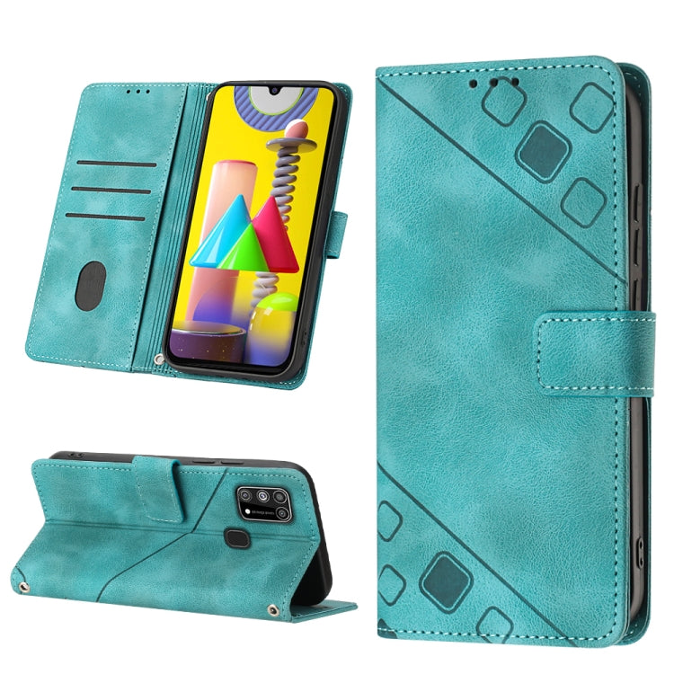 Skin-feel Embossed Leather Phone Case, For Samsung Galaxy M31 / F41 / M21s, For Samsung Galaxy M31s, For Samsung Galaxy M33 5G Global, For Samsung Galaxy M51, For Samsung Galaxy M52 5G, For Samsung Galaxy M53 5G, For Samsung Galaxy S20                 ...