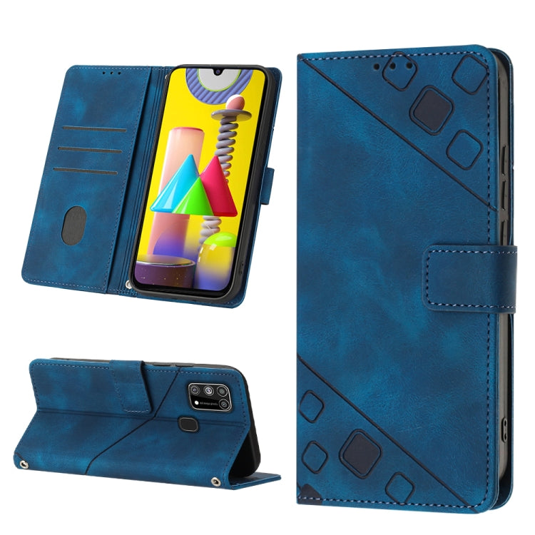 Skin-feel Embossed Leather Phone Case, For Samsung Galaxy M31 / F41 / M21s, For Samsung Galaxy M31s, For Samsung Galaxy M33 5G Global, For Samsung Galaxy M51, For Samsung Galaxy M52 5G, For Samsung Galaxy M53 5G, For Samsung Galaxy S20                 ...
